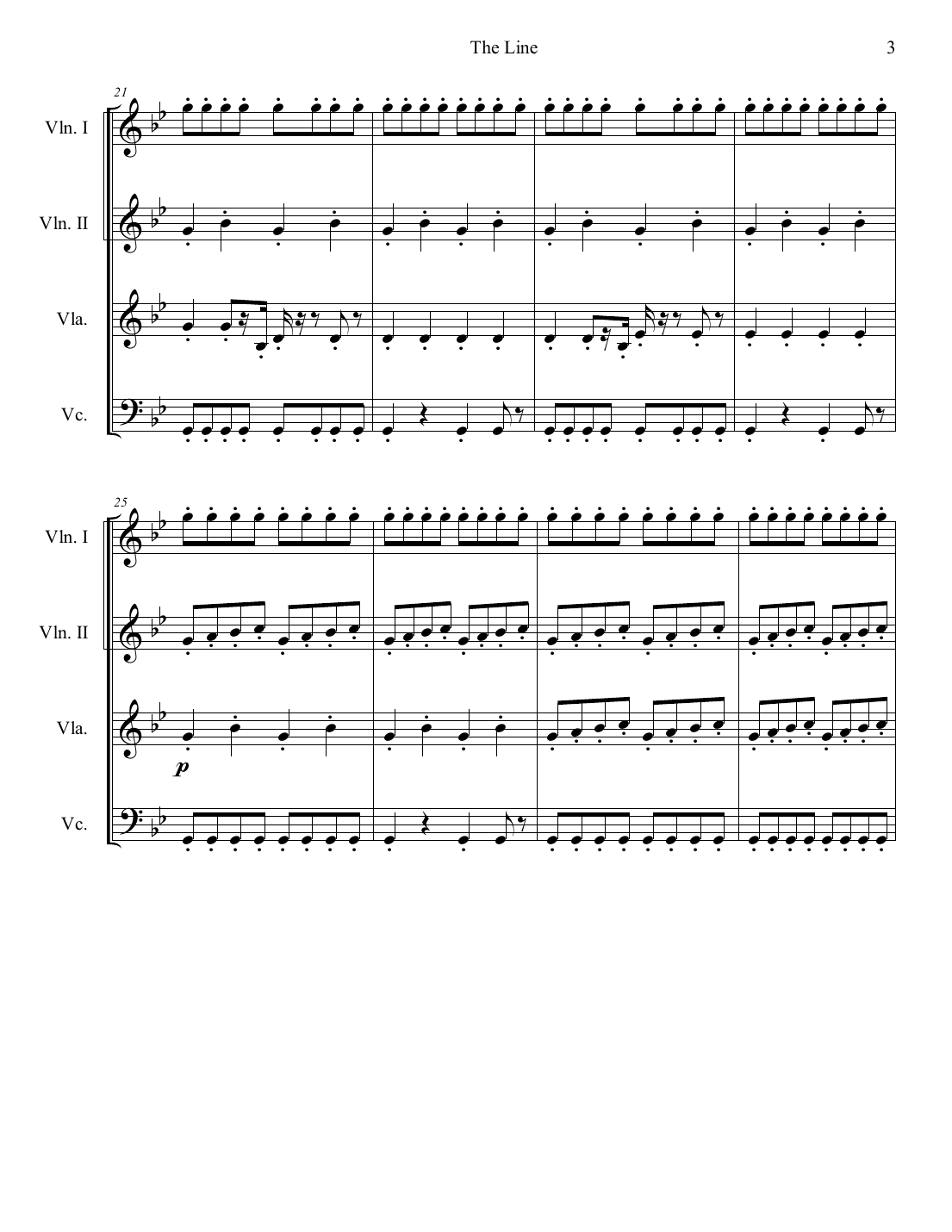 The Line, conductor's score, page 3 of 12
